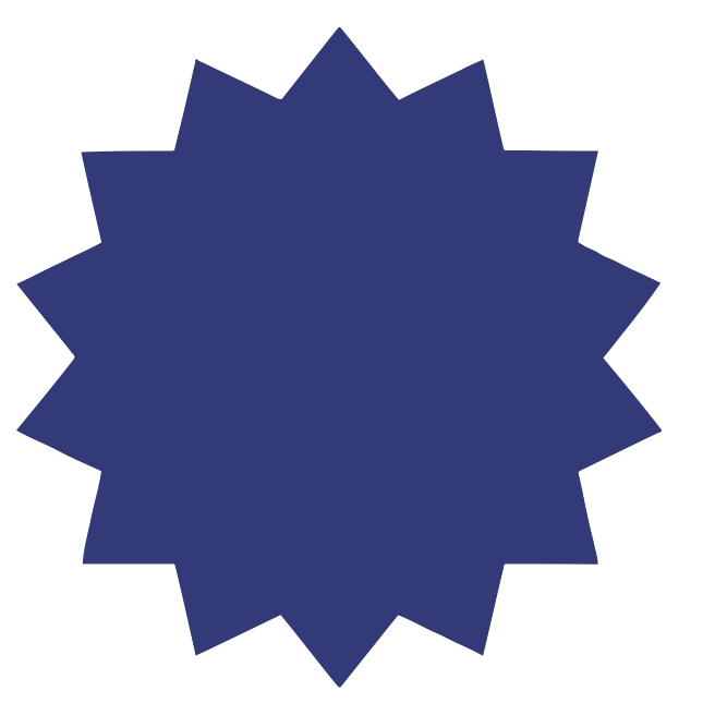 Blue multi-pointed star